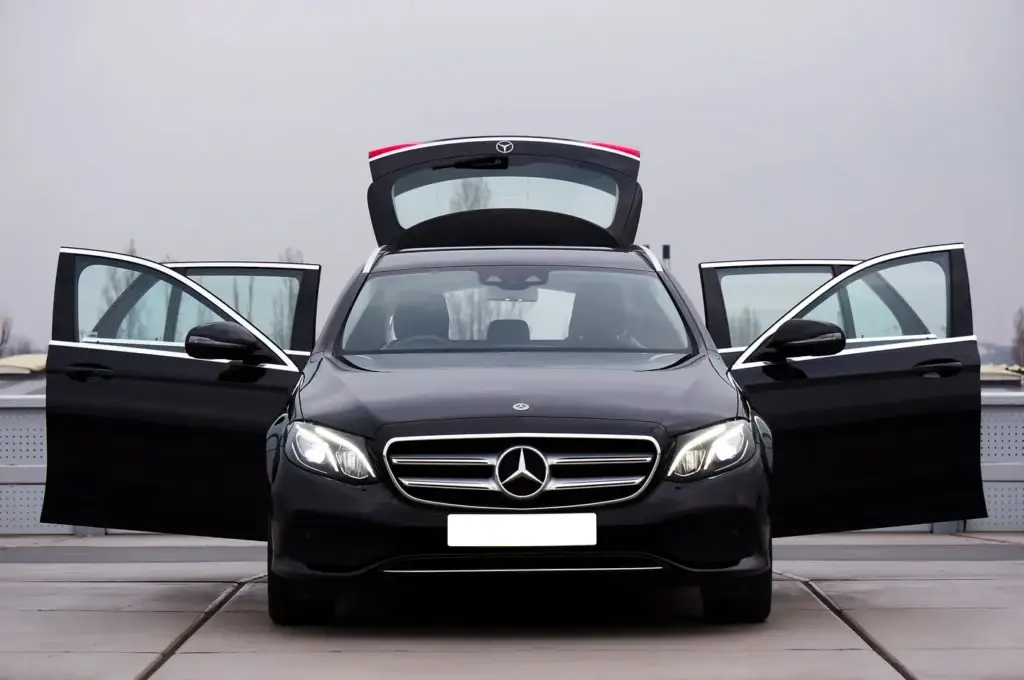 Mercedes-Benz with open doors