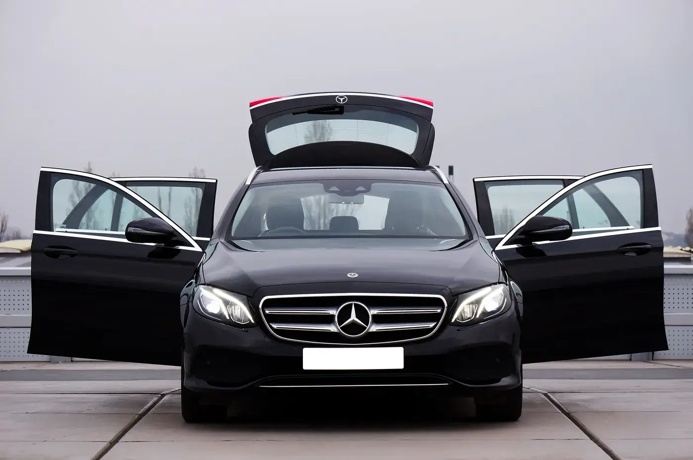 Mercedes-Benz with open doors
